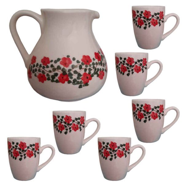Price and Buy Set of Handcrafted Pottery Pitcher & Cups Spring_68fdf356d0fcf.jpeg Price and Buy Set of Handcrafted Pottery Pitcher & Cups Spring