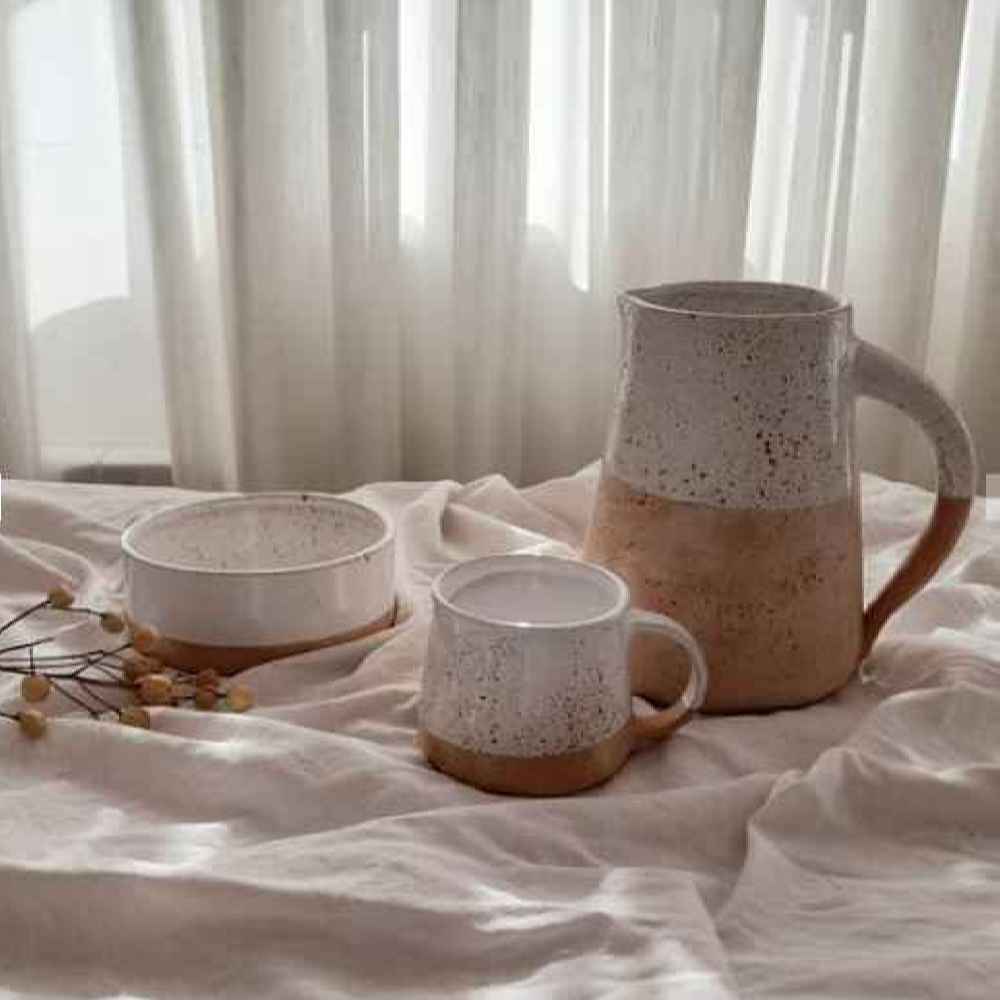 Price and Buy Set of Handcrafted Pottery Pitcher & Cups Taher