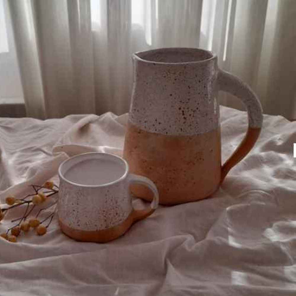 Price and Buy Set of Handcrafted Pottery Pitcher & Cups Taher - Image 3