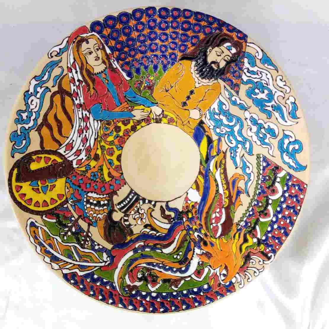 Price and Buy Set of Handmade Decorative Pottery Plate & Bowl Shahnameh - Image 3