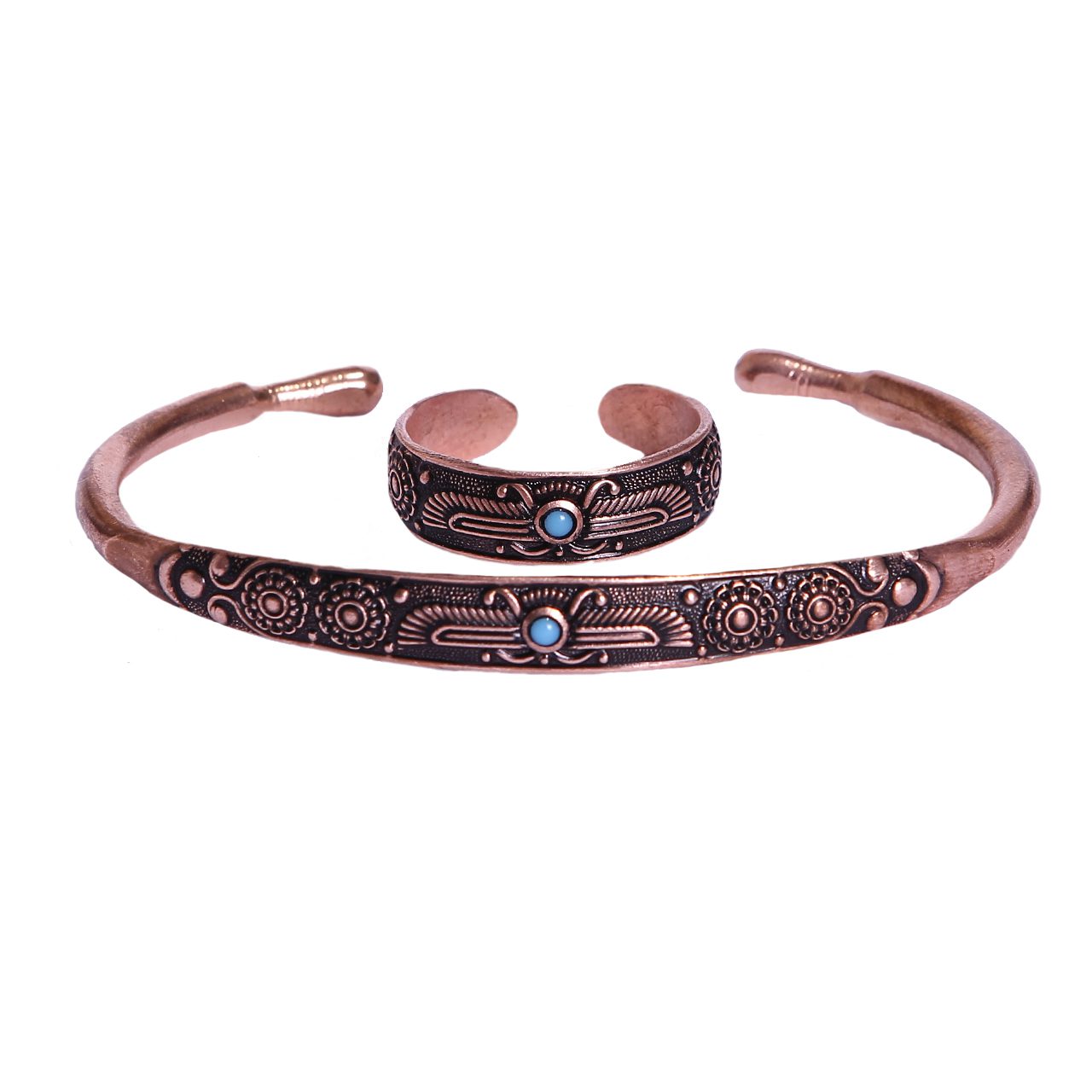 Price and Buy Set of Persian Copper Ring & Bracelet Model Fravashi