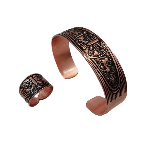 Price and Buy Set of Persian Copper Ring & Bracelet Model Zoroaster - Image 5