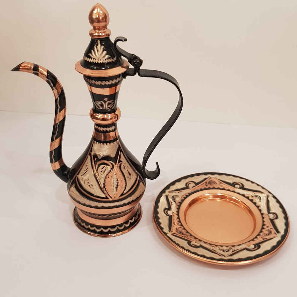 Price and Buy Set of Persian Copper Rosewater Sprinkler & Plate - Image 3