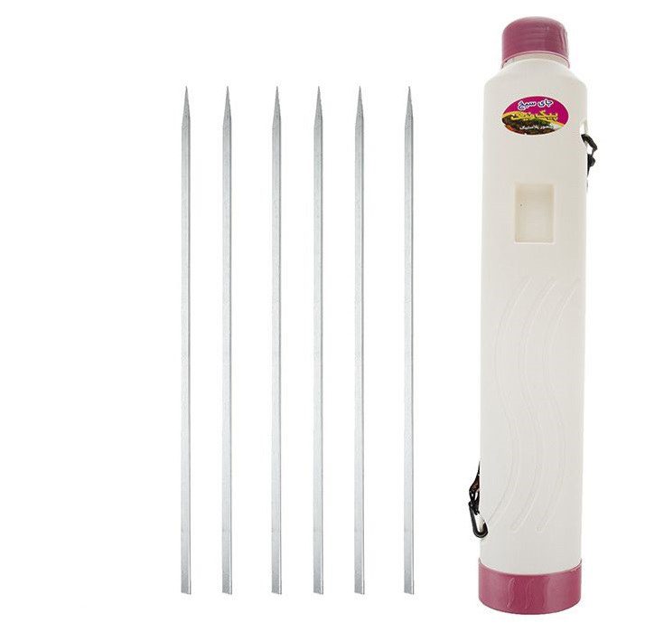 Price and Buy Set of Persian Mangal Portable Charcoal Grill – Stainless Steel & Skewers - Image 3
