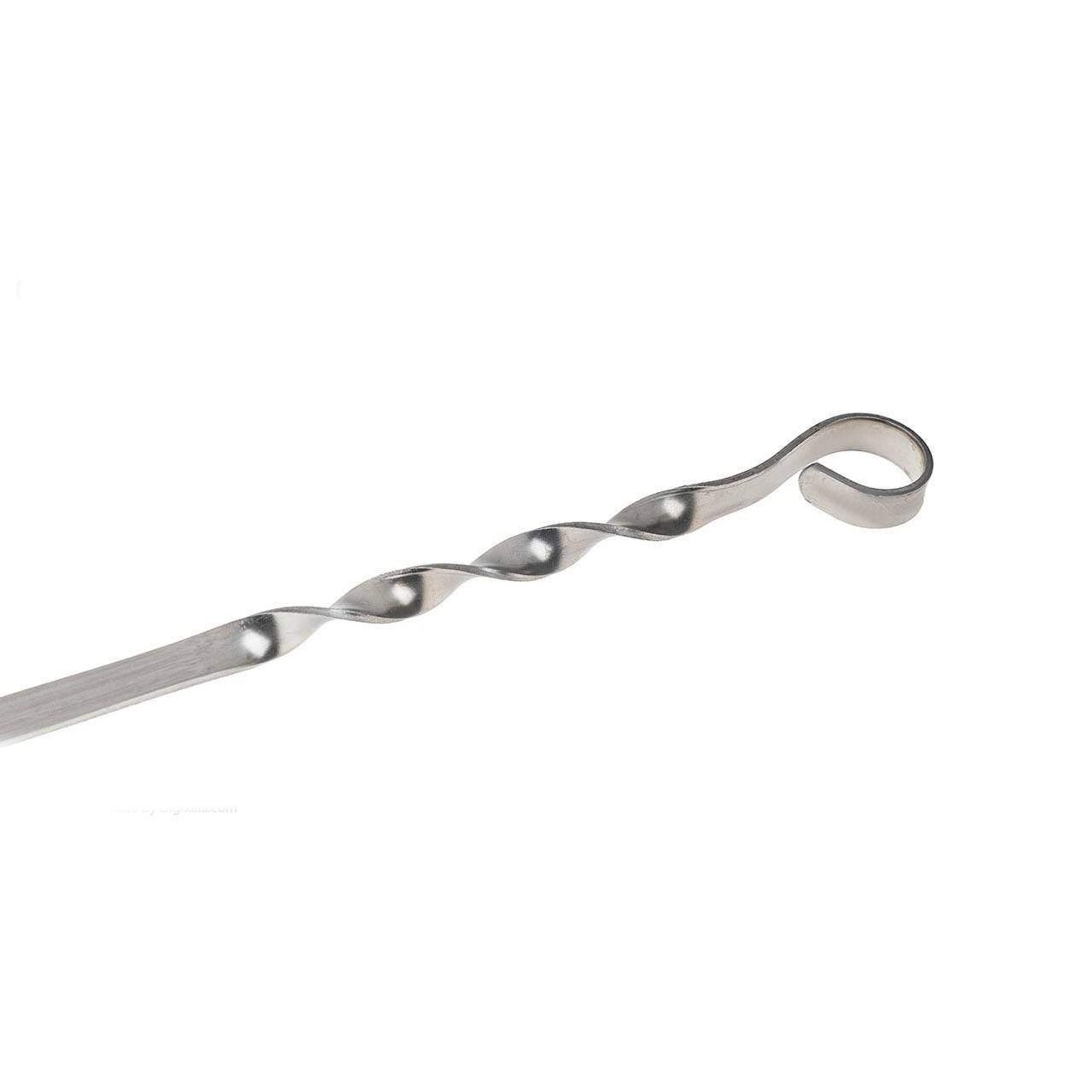 Price and Buy Set of Six Flat & Twisted Skewers (60 cm) for Chicken Kebab and Grilling - Image 3
