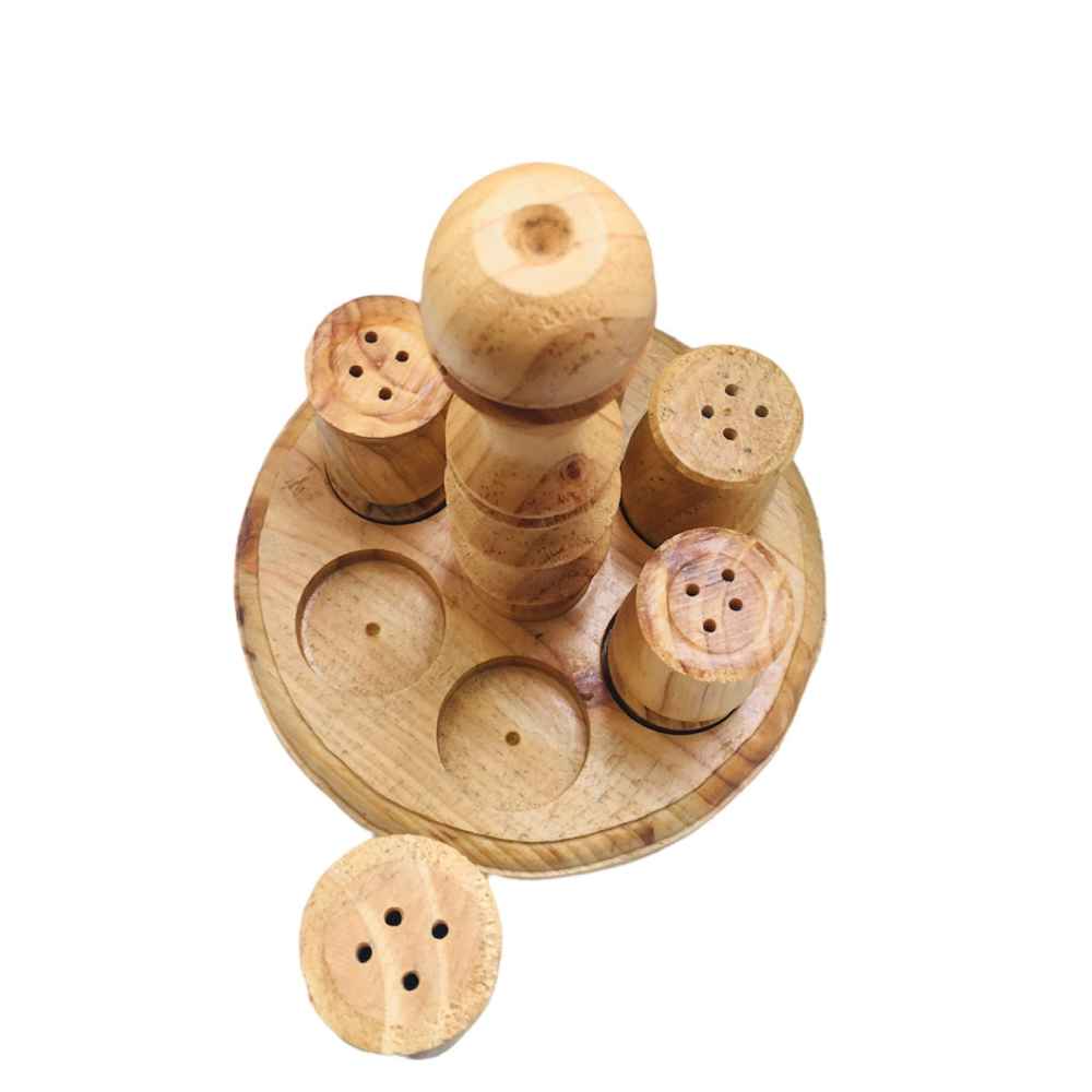 Price and Buy Set of Wooden Salt & Pepper Shakers Haleh - Image 3