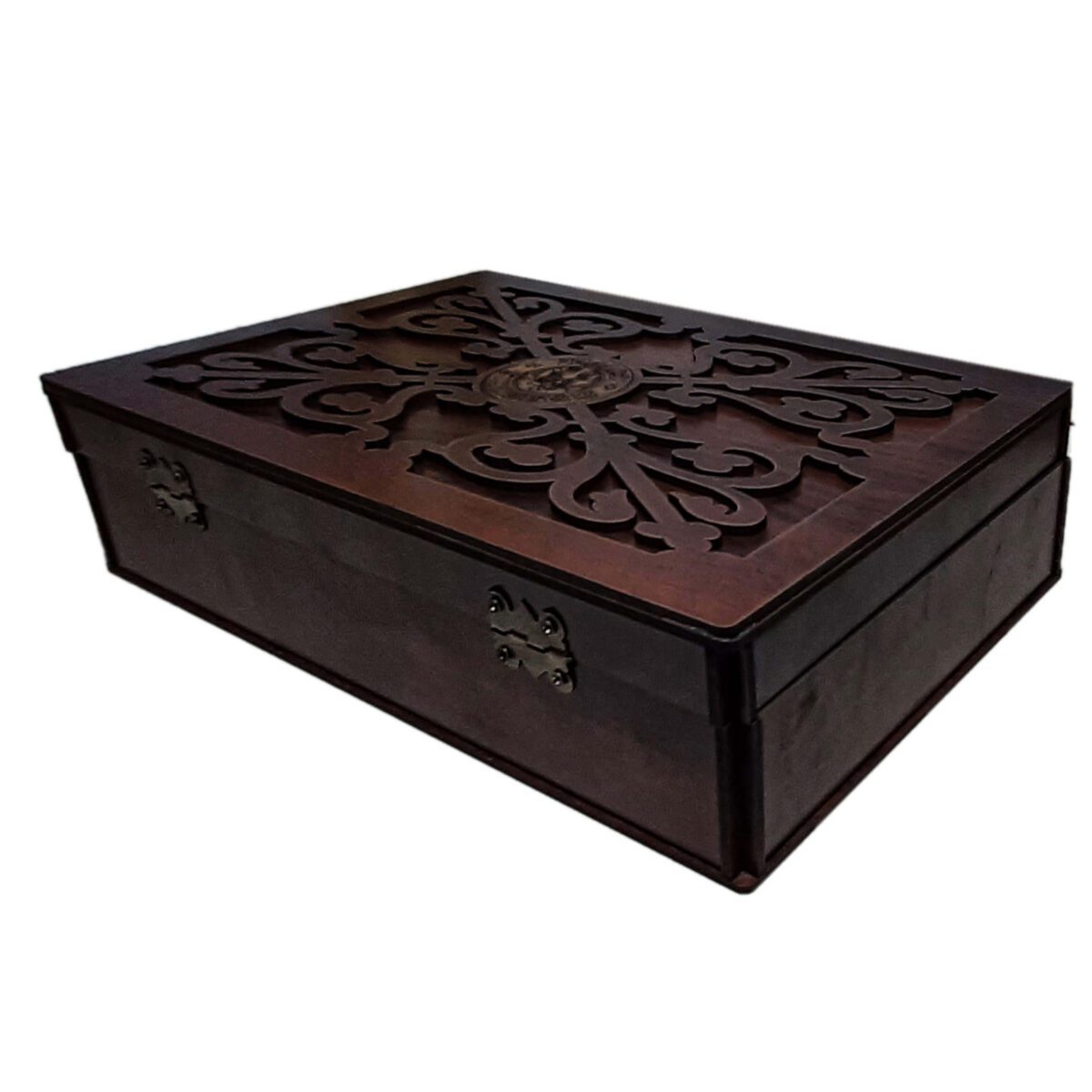 Price and Buy Seven-Compartment Wooden Tea Box in Warm Brown - Image 3