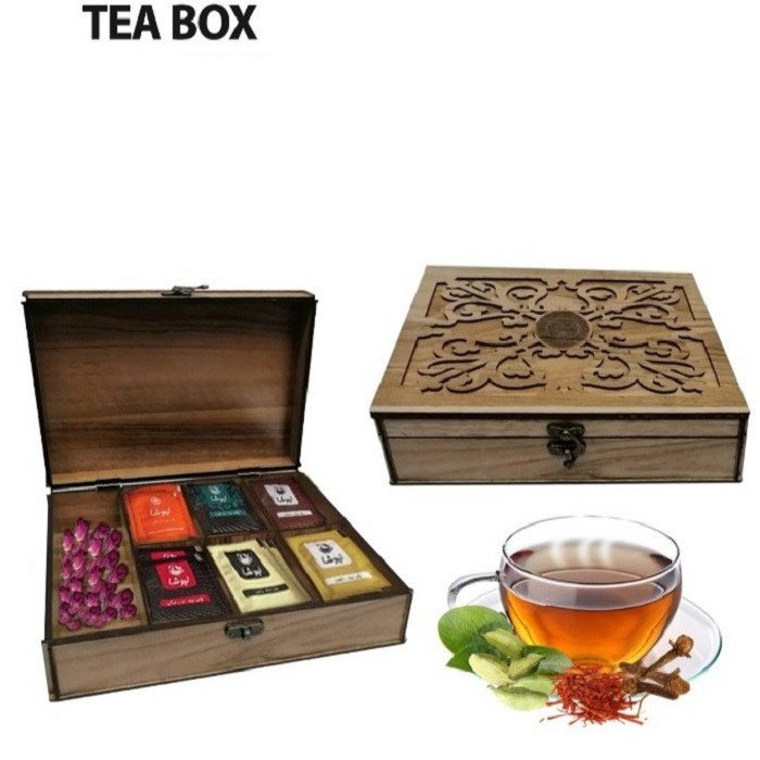 Price and Buy Seven-Compartment Wooden Tea Box in Warm Brown - Image 4