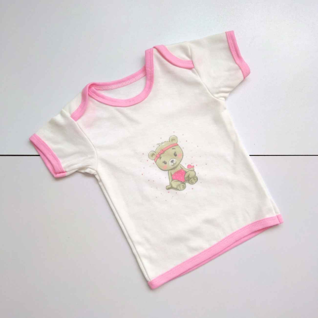 Price and Buy Short Sleeves Baby T-Shirt with Teddy Bear Print_690268c005238.jpeg Price and Buy Short Sleeves Baby T-Shirt with Teddy Bear Print - Image 1