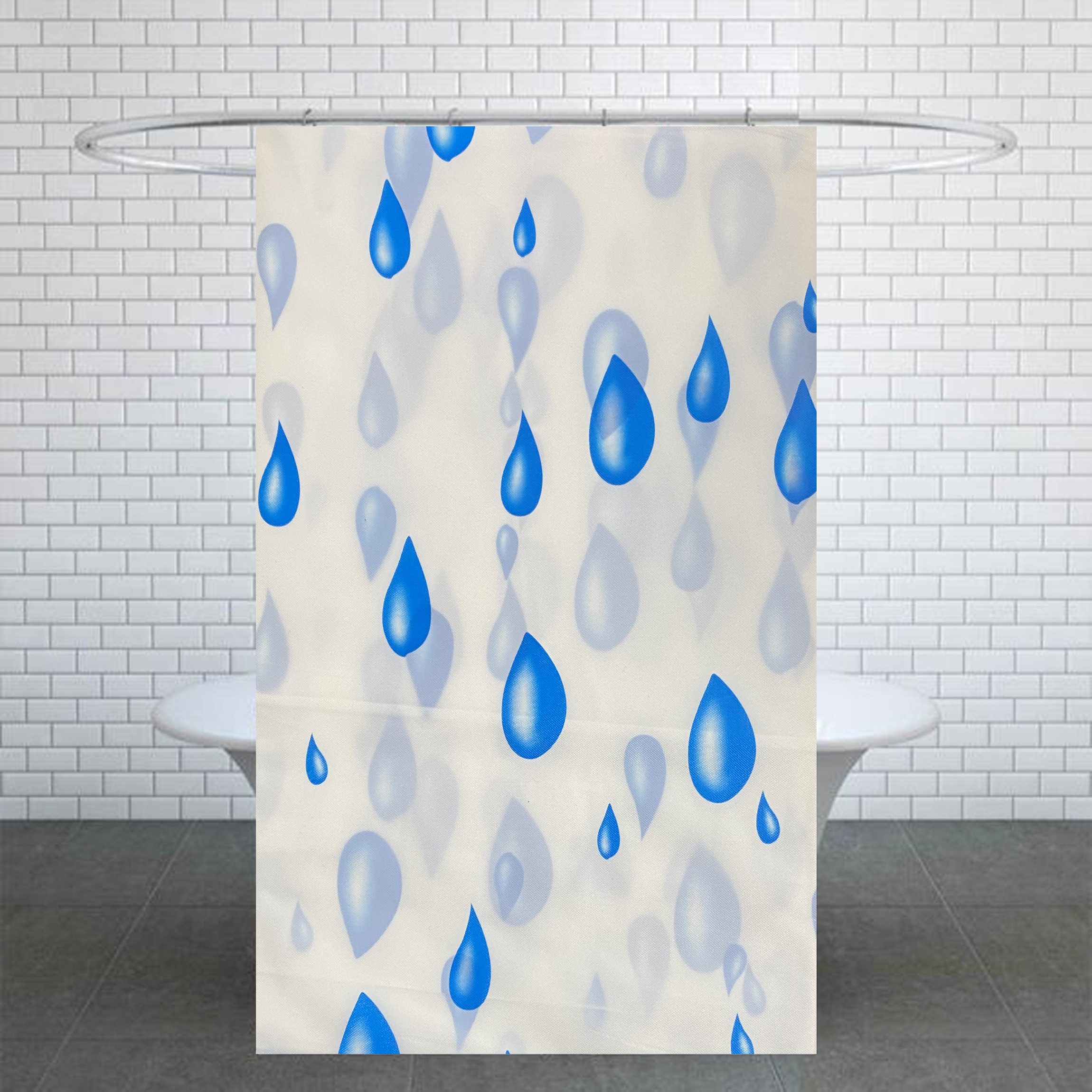 Price and Buy Shower Curtain for Bathroom Decor in Rain Drops Design_69001cb90a091.jpeg Price and Buy Shower Curtain for Bathroom Decor in Rain Drops Design - Image 1