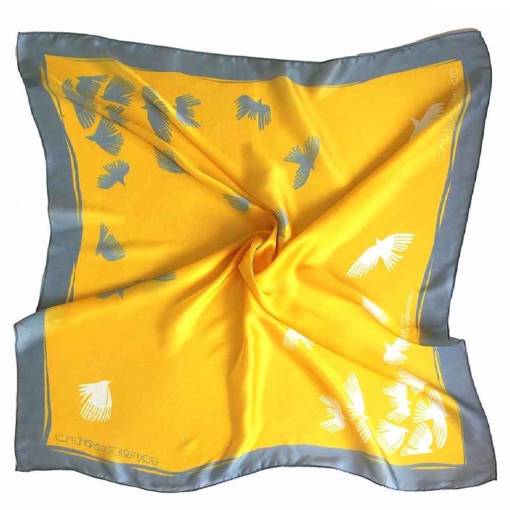 Price and Buy Silk Mini Scarf for Women – Artistic Print Luxe & Vibrant Design Azadi - Image 4