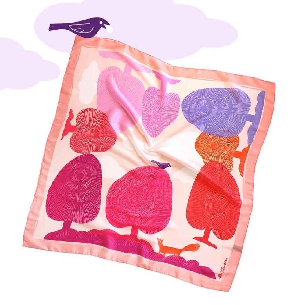 Price and Buy Silk Mini Scarf for Women – Artistic Print Luxe & Vibrant Design Zaghak - Image 4