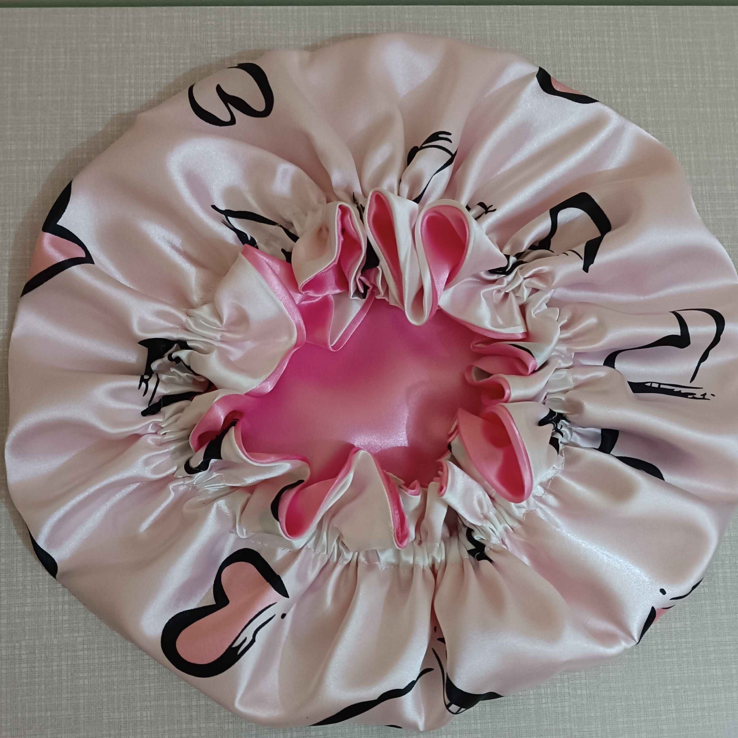 Price and Buy Silk Satin Bonnet Sleeping Hat Smooth for Hair Protection in Heart Design