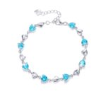 Price and Buy Silver Bracelet with Little Blue Heart Design for Women