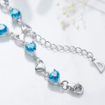 Price and Buy Silver Bracelet with Little Blue Heart Design for Women - Image 3