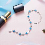 Price and Buy Silver Bracelet with Little Blue Heart Design for Women - Image 4