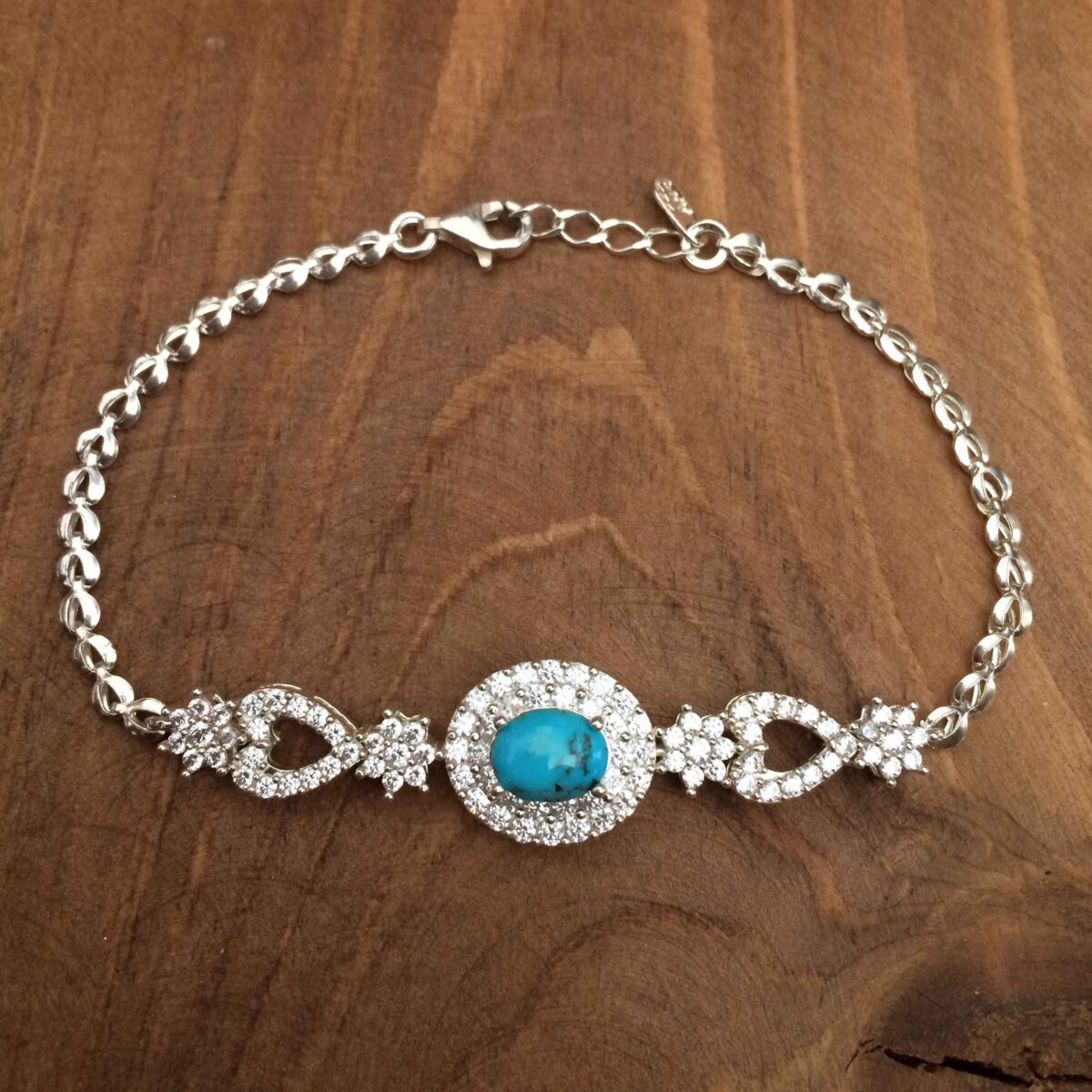 Price and Buy Silver Bracelet with Turquoise Gemstone for Women Afra