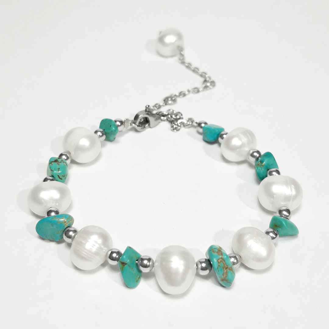 Price and Buy Silver Bracelet with Turquoise Gemstone for Women Disorganized