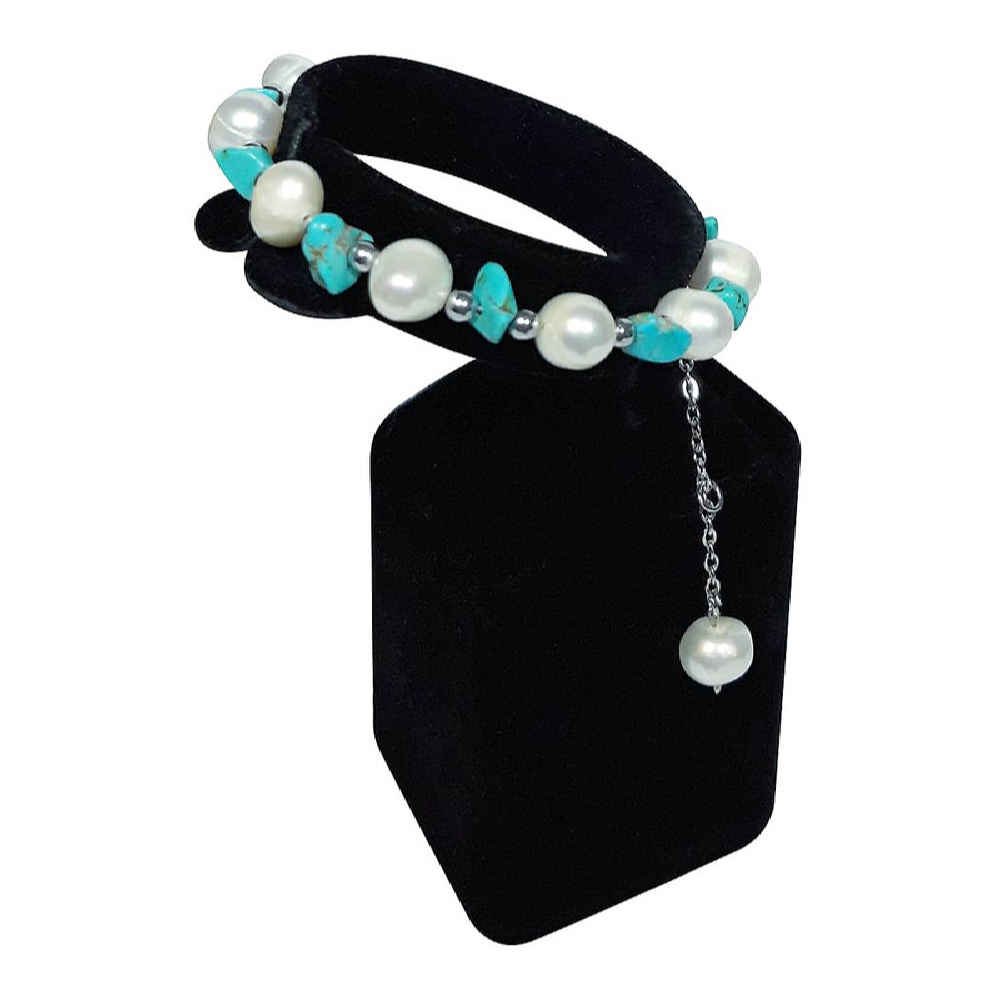Price and Buy Silver Bracelet with Turquoise Gemstone for Women Disorganized - Image 3