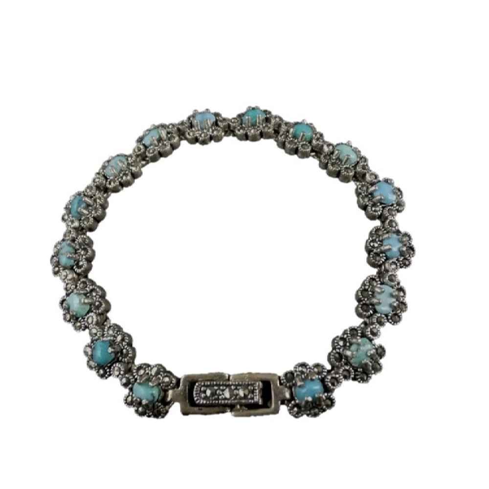 Price and Buy Silver Bracelet with Turquoise Gemstone for Women Gol