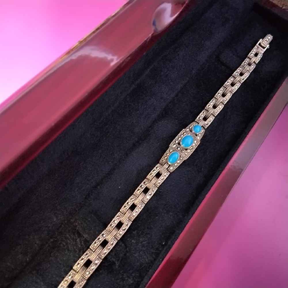 Price and Buy Silver Bracelet with Turquoise Gemstone for Women Hiva - Image 3