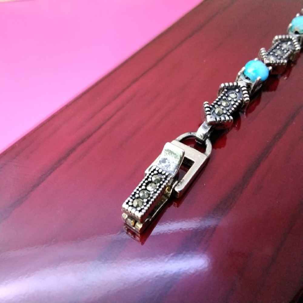 Price and Buy Silver Bracelet with Turquoise Gemstone for Women Ladan - Image 4