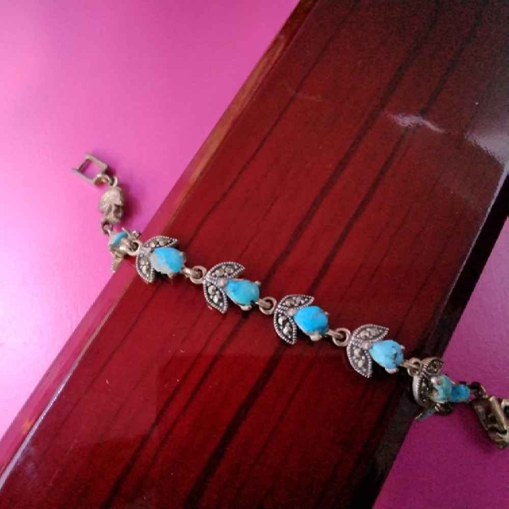 Price and Buy Silver Bracelet with Turquoise Gemstone for Women Lale - Image 4