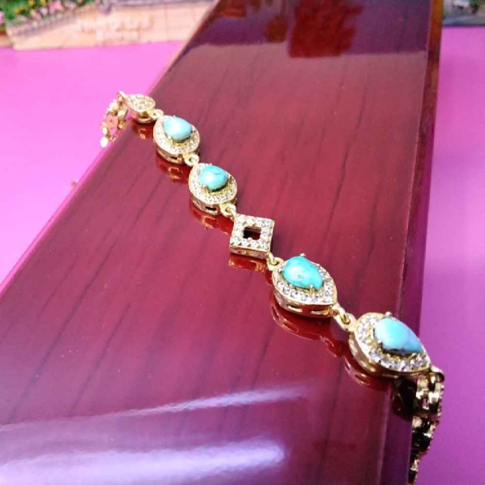 Price and Buy Silver Bracelet with Turquoise Gemstone for Women Mana - Image 5