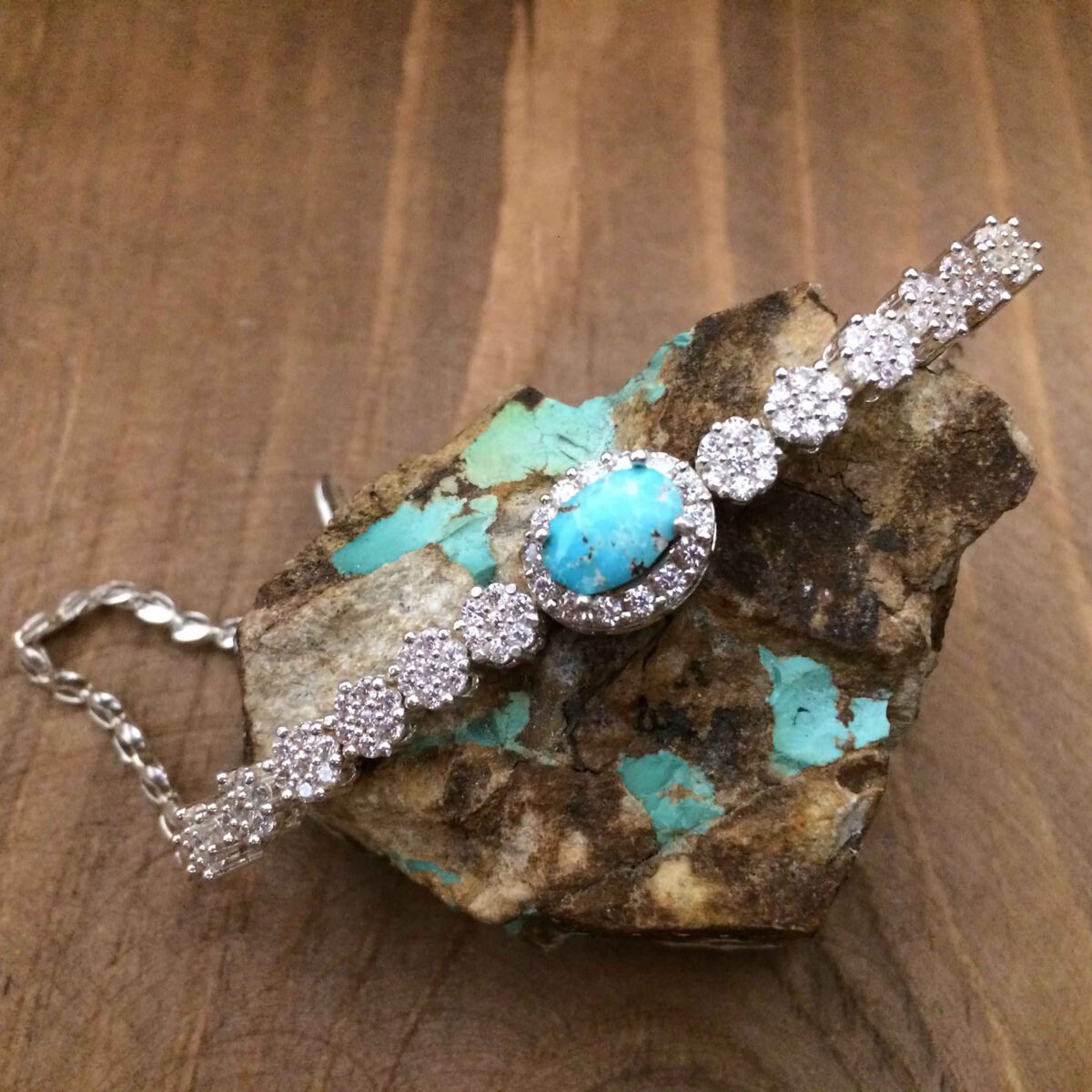 Price and Buy Silver Bracelet with Turquoise Gemstone for Women Taha - Image 4
