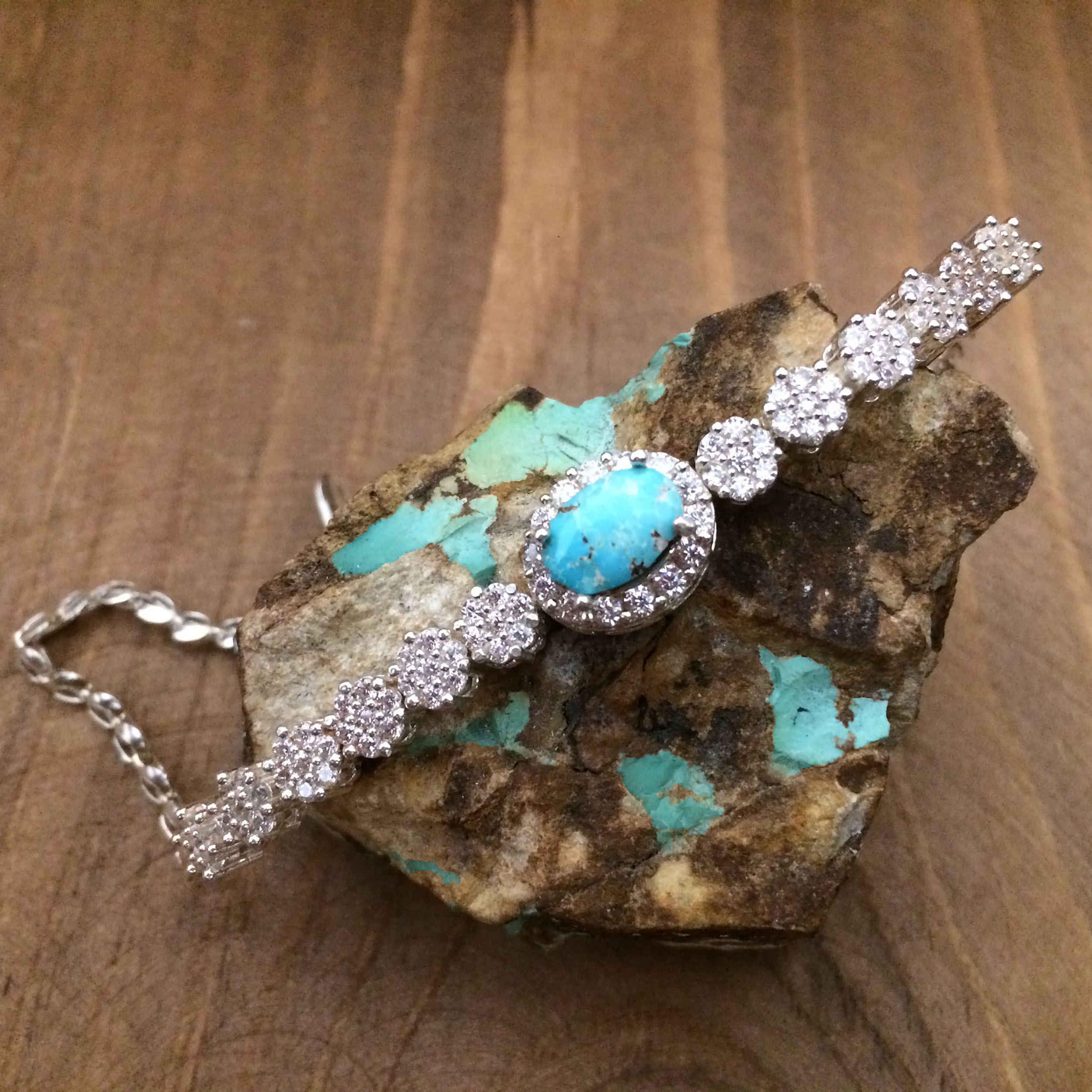 Price and Buy Silver Bracelet with Turquoise Gemstone for Women Taha - Image 4