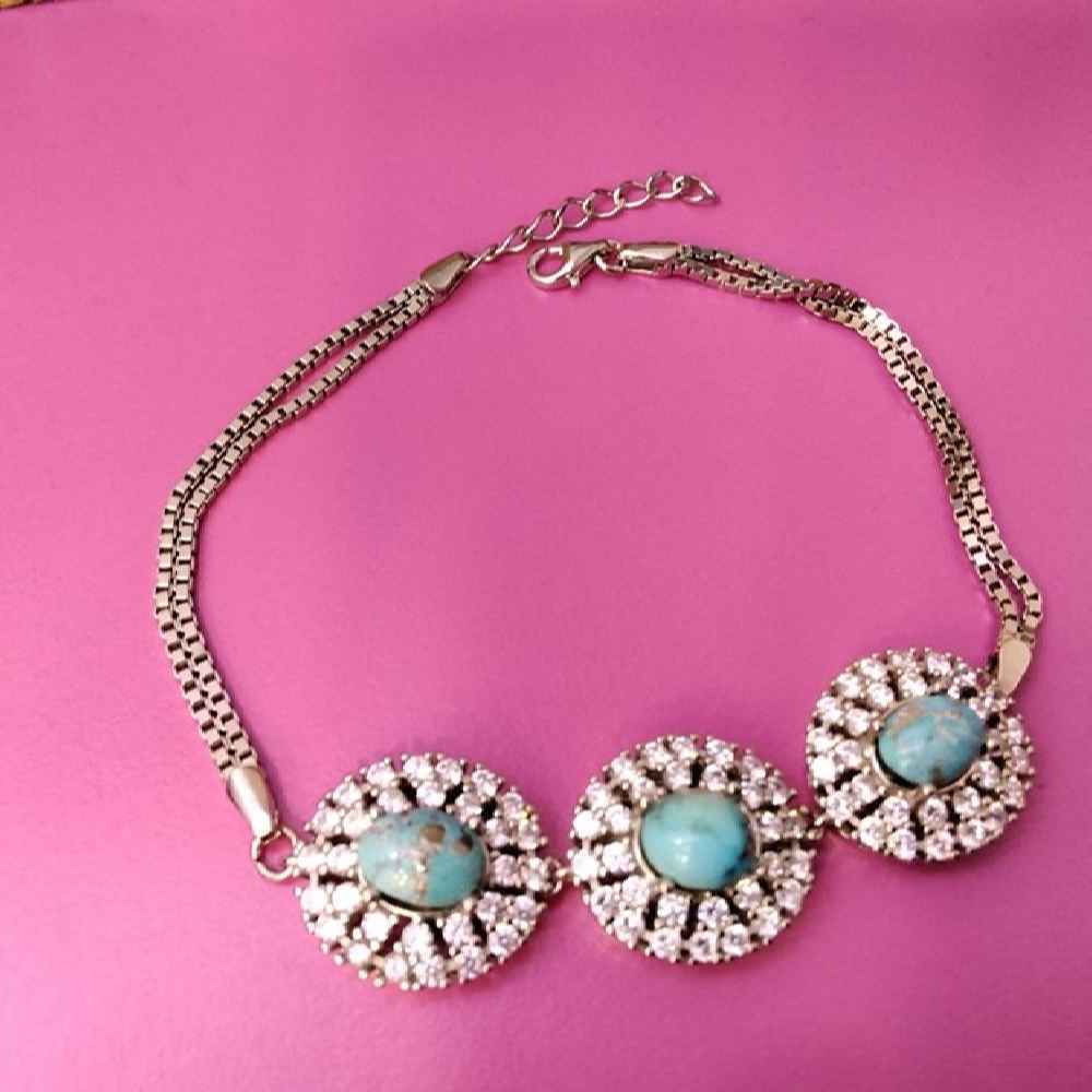 Price and Buy Silver Bracelet with Turquoise Gemstone for Women Tina - Image 3