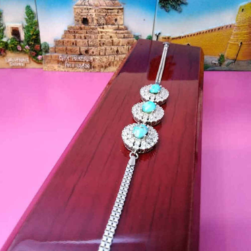 Price and Buy Silver Bracelet with Turquoise Gemstone for Women Tina - Image 4