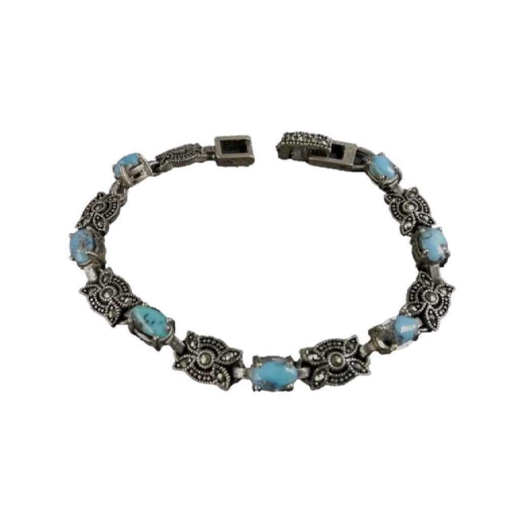 Price and Buy Silver Bracelet with Turquoise Gemstone for Women Vala