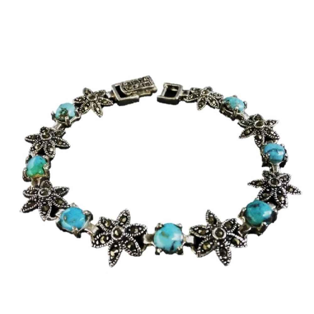 Price and Buy Silver Bracelet with Turquoise Gemstone for Women Yara
