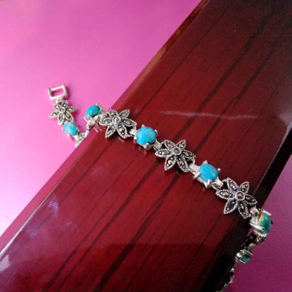 Price and Buy Silver Bracelet with Turquoise Gemstone for Women Yara - Image 3