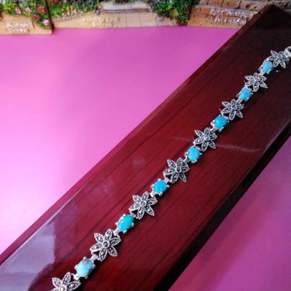 Price and Buy Silver Bracelet with Turquoise Gemstone for Women Yara - Image 4