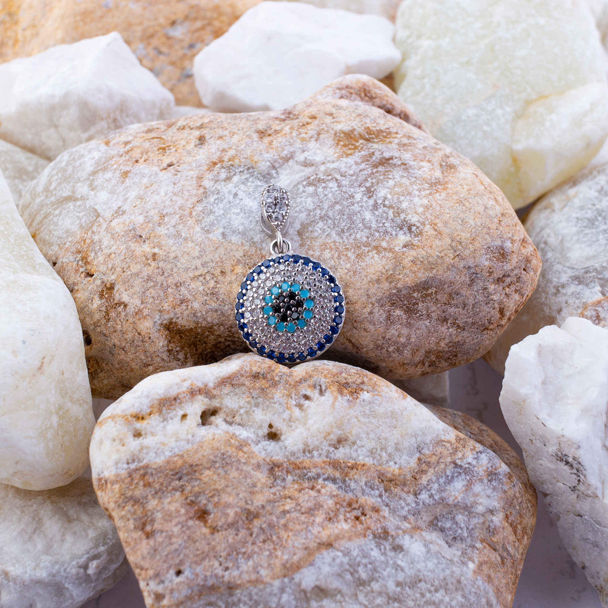Price and Buy Silver Necklace Pendant with Evil Eye Design for Women - Image 3