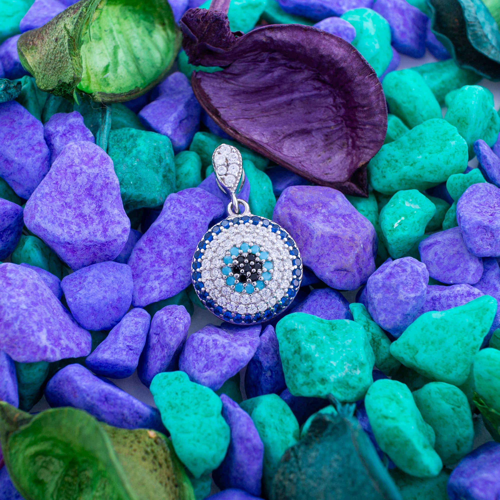 Price and Buy Silver Necklace Pendant with Evil Eye Design for Women - Image 4