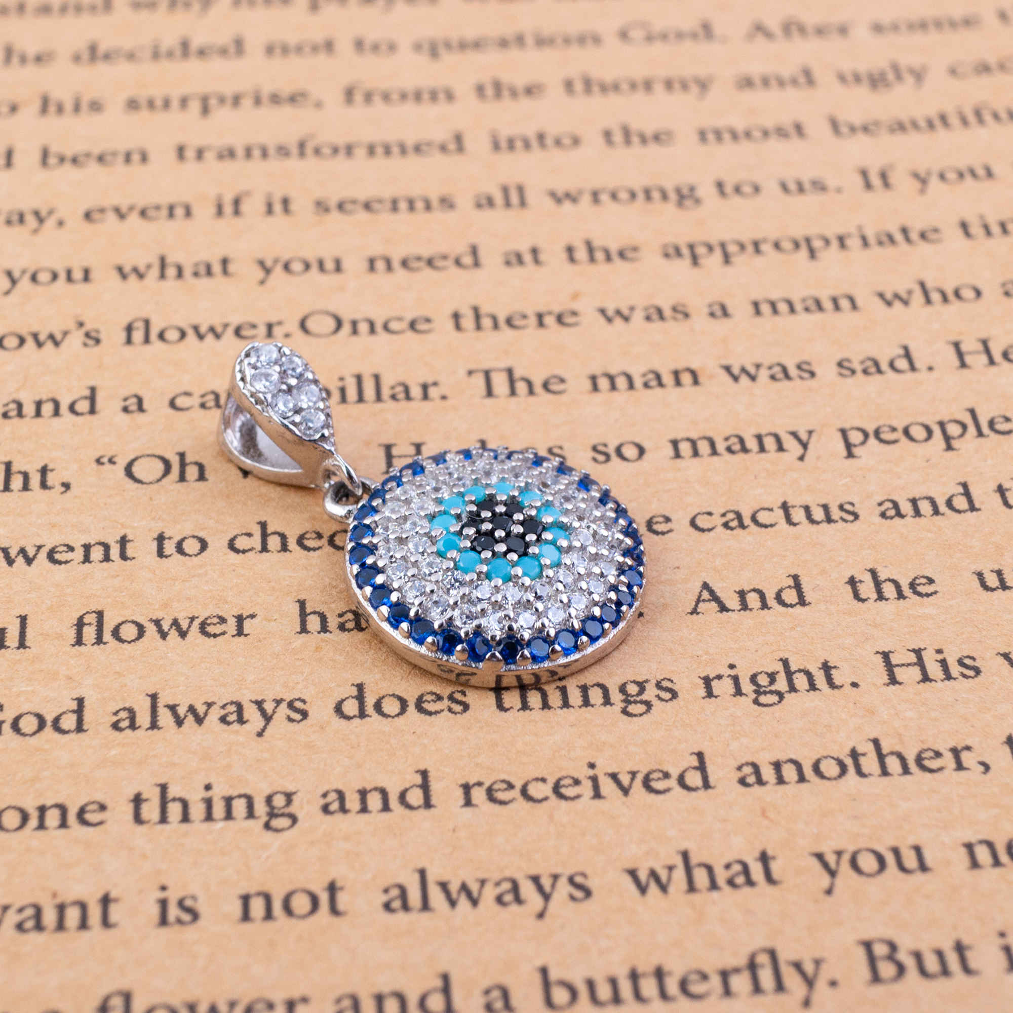 Price and Buy Silver Necklace Pendant with Evil Eye Design for Women - Image 5
