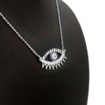 Price and Buy Silver Necklace with Evil Eye Design for Women - Image 3