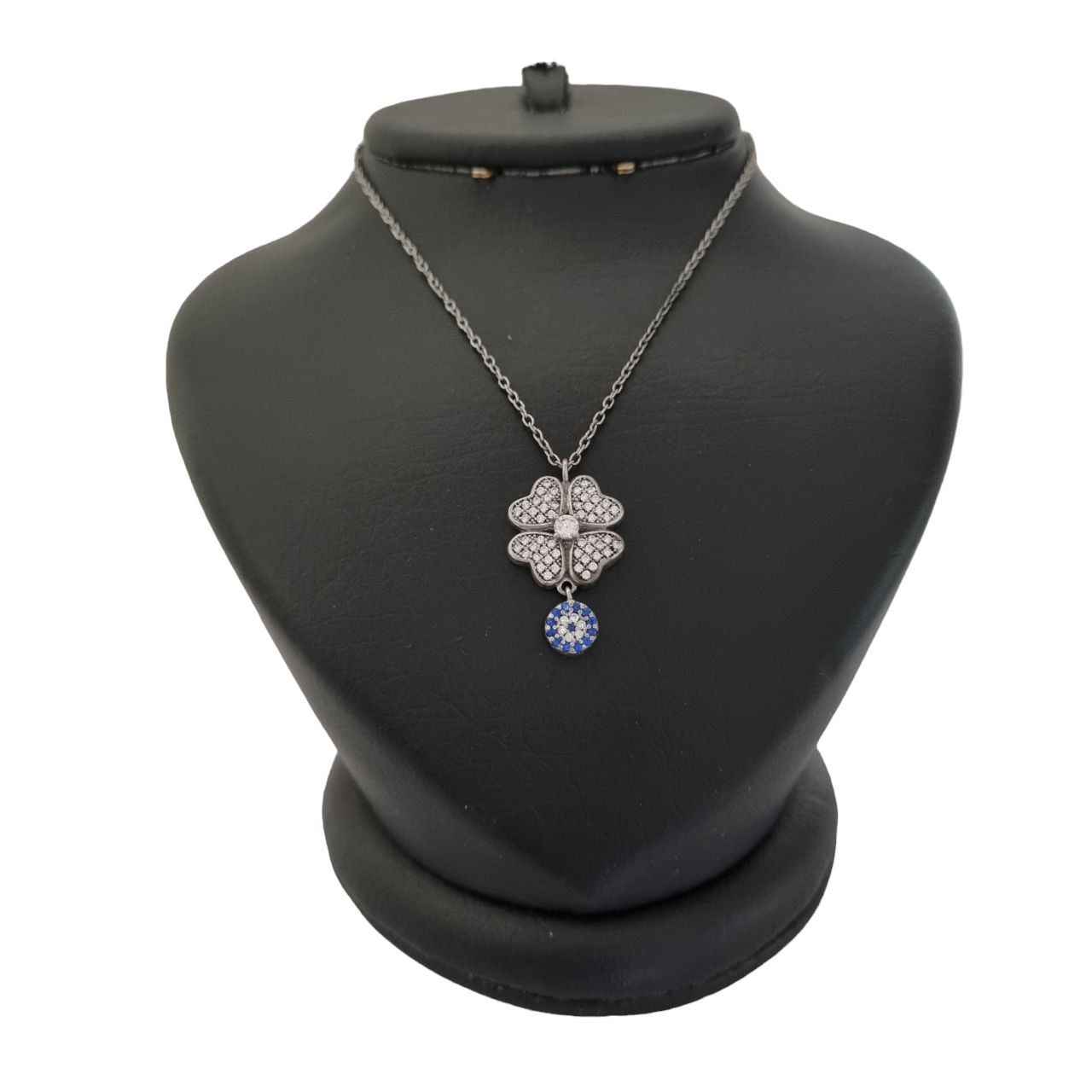 Price and Buy Silver Necklace with Evil Eye Theme Clover