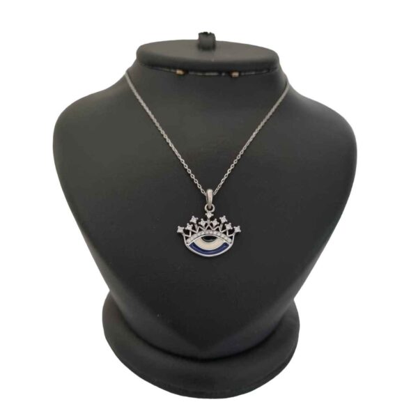 Price and Buy Silver Necklace with Evil Eye Theme Crown_68fdf2a202755.jpeg Price and Buy Silver Necklace with Evil Eye Theme Crown