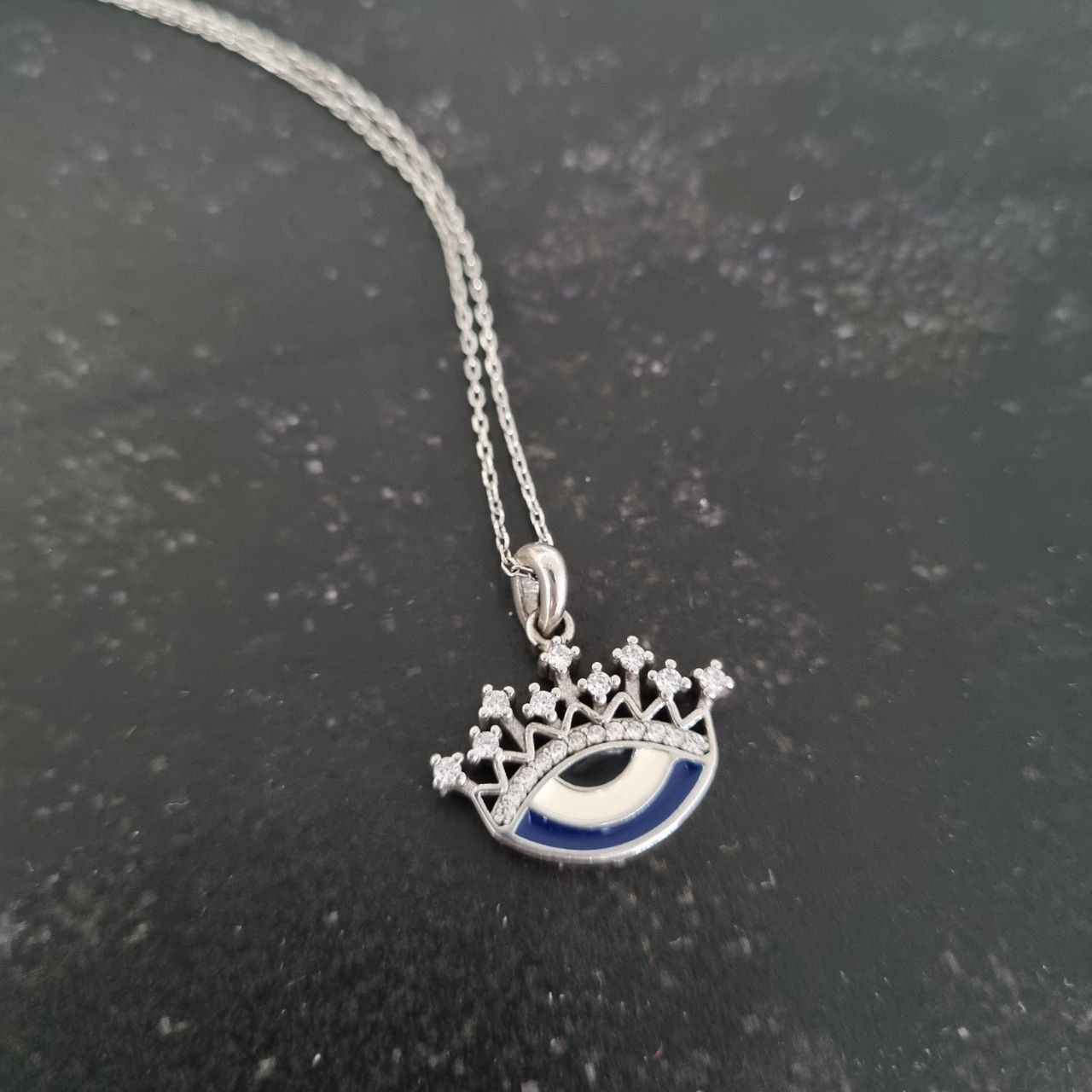 Price and Buy Silver Necklace with Evil Eye Theme Crown - Image 3