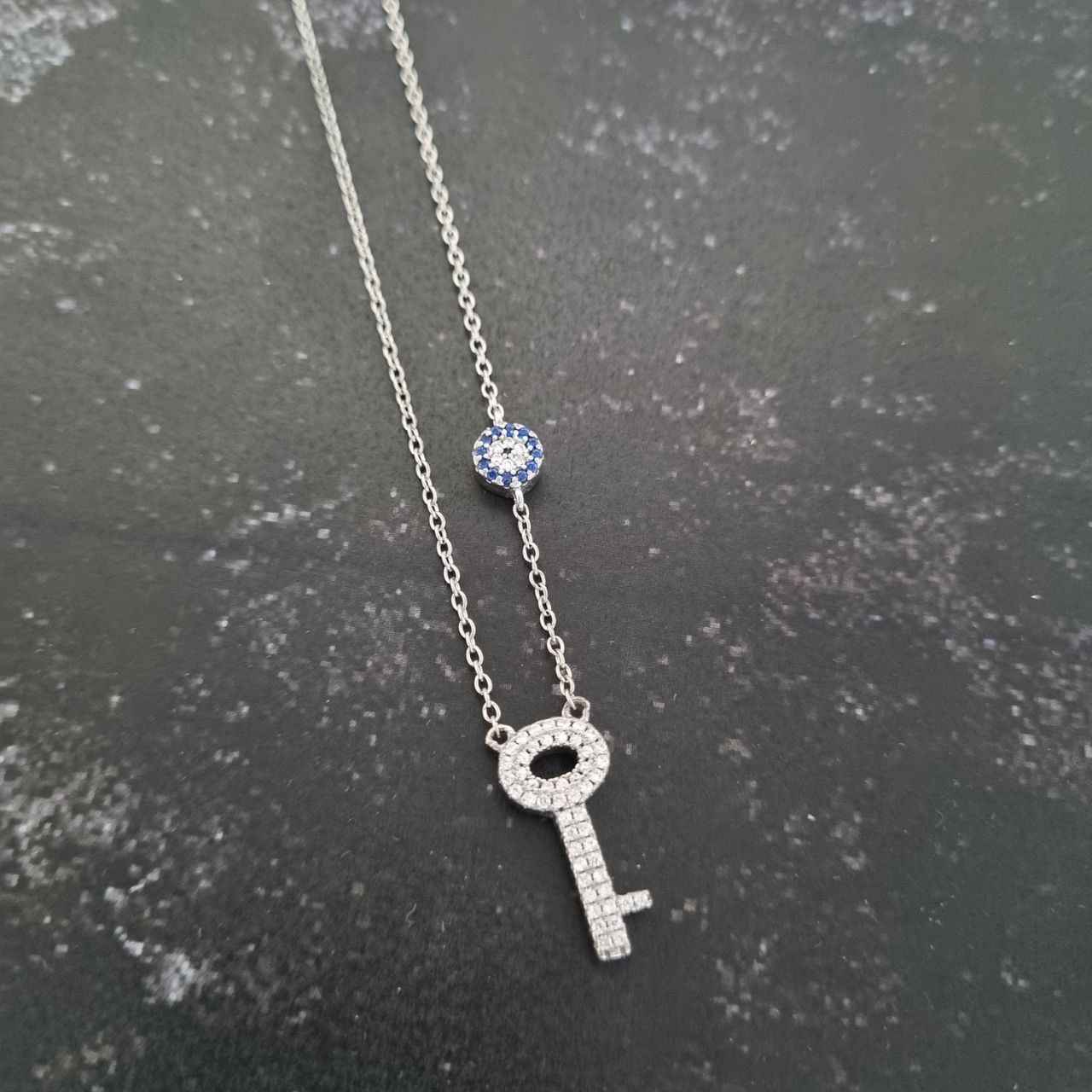 Price and Buy Silver Necklace with Evil Eye Theme Key - Image 3