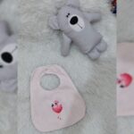 Price and Buy Simple Flamingo Motif Baby Bib with Snap Closure