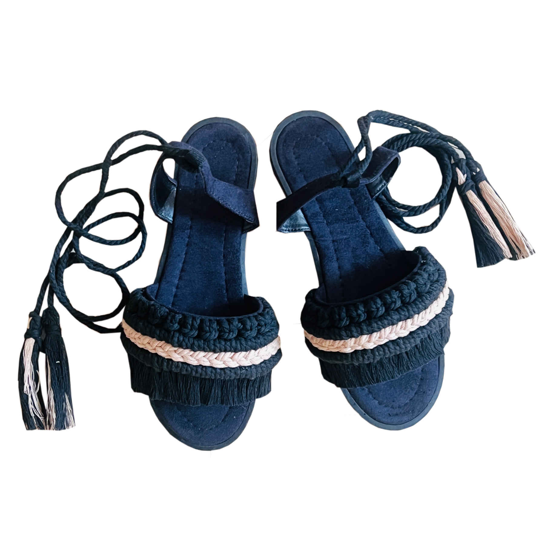 Price and Buy Sling Back Flat Macrame Sandals with Boho Design Handcrafted