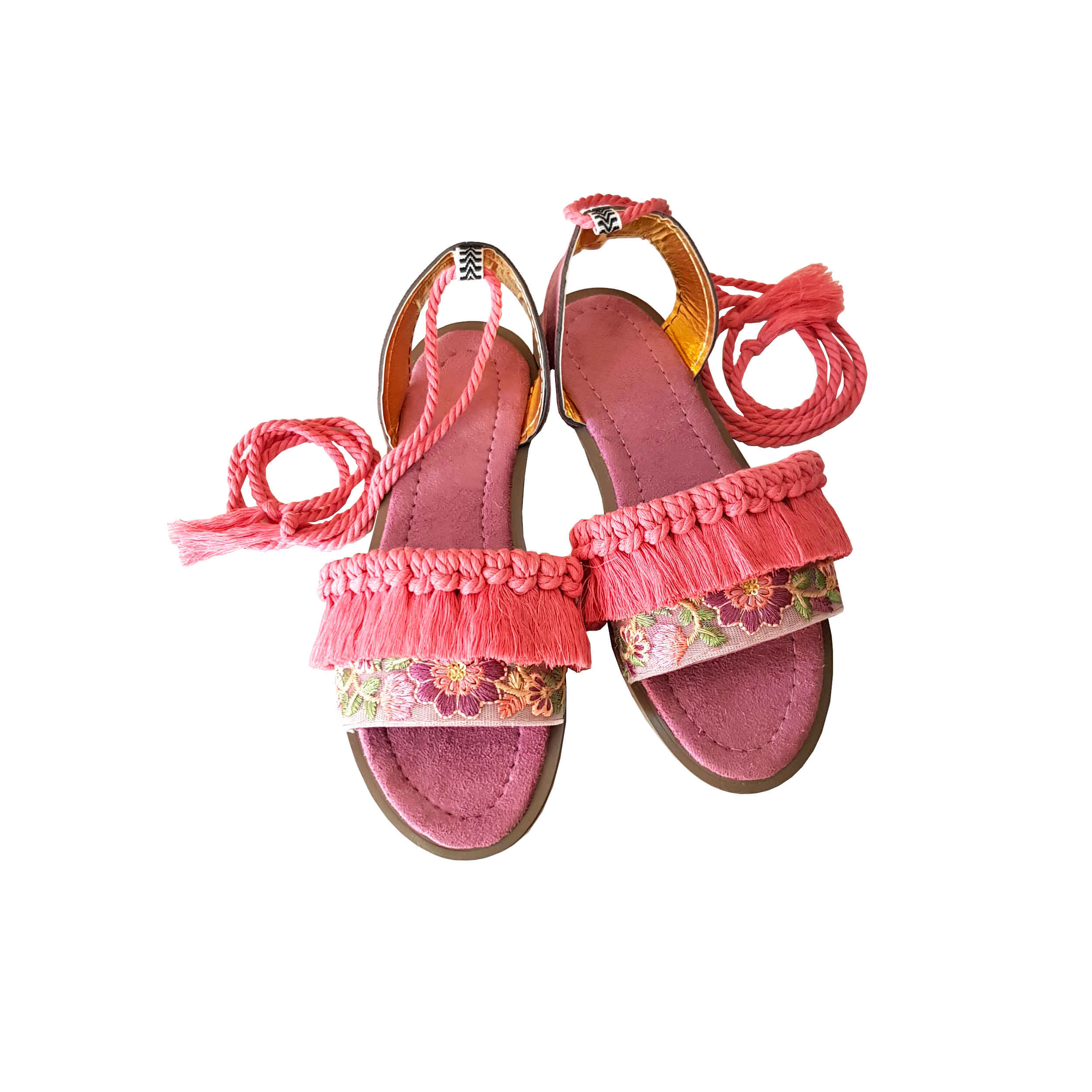 Price and Buy Sling Back Flat Sandals with Boho Design Handcrafted