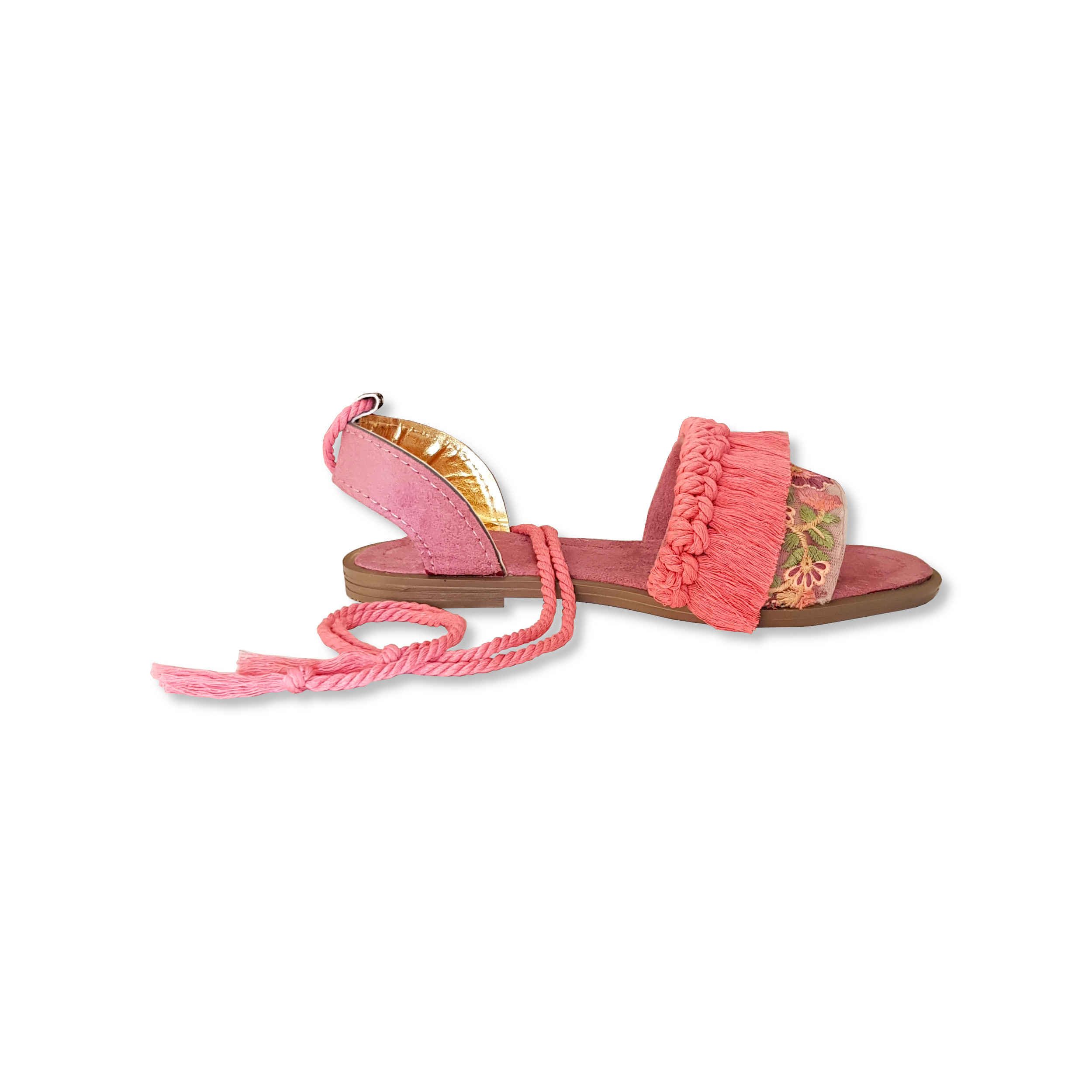 Price and Buy Sling Back Flat Sandals with Boho Design Handcrafted - Image 4