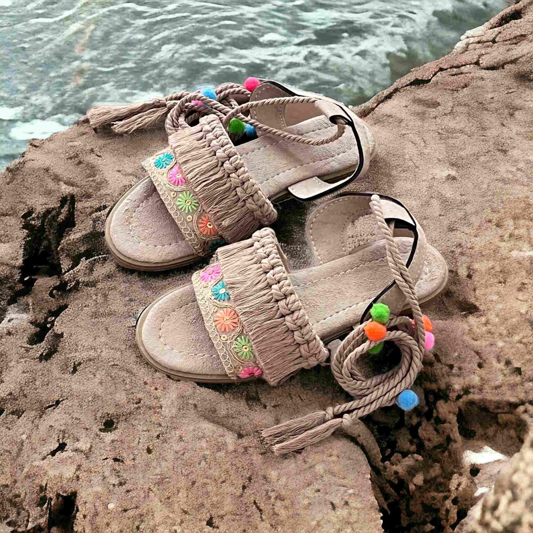 Price and Buy Slingback Flat Sandals Handcrafted with Boho Design - Image 4