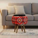 Price and Buy Small Decorative Persian Ottoman – Iranian Pattern with Durable Wooden Base - Image 3